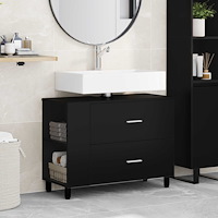 vidaXL Badrums vaskenhet Svart 80 x 35 x 60 cm Konstruerat trä
