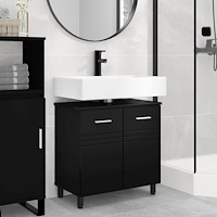 vidaXL Badrums vaskenhet Svart 60 x 35 x 60 cm Konstruerat trä