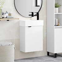 vidaXL Badrumsspegel med kran Vit 45,5 x 22,5 x 84 cm