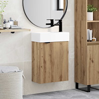vidaXL Badrumsspegel med kran Artisan-ek 45,5 x 22,5 x 84 cm