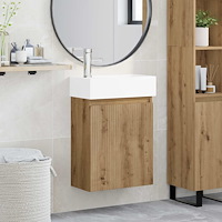 vidaXL Badrumsspegel med kran Artisan-ek 45,5 x 22,5 x 84 cm