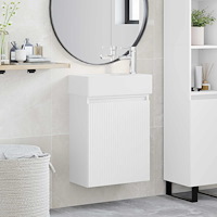 vidaXL Badrumsspegel med kran Vit 45,5 x 22,5 x 84 cm