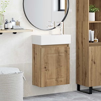 vidaXL Badrumsspegel med kran Artisan-ek 45,5 x 22,5 x 84 cm