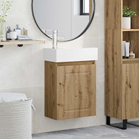vidaXL Badrumsspegel med kran Artisan-ek 45,5 x 22,5 x 84 cm