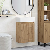 vidaXL Badrumsspegel med kran Artisan-ek 45,5 x 22,5 x 84 cm