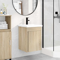 vidaXL Badrumsspegel med kran Sonoma-ek 42 x 40 x 74,5 cm