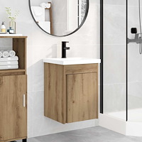 vidaXL Badrumsspegel med kran Artisan-ek 42 x 40 x 74,5 cm