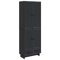 vidaXL Skåpset 2 pcs Svart 66 x 34,5 x 95 cm Konstruerat trä