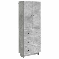 vidaXL Skåpset 2 pcs Betonggrå 66 x 34,5 x 90 cm Konstruerat trä