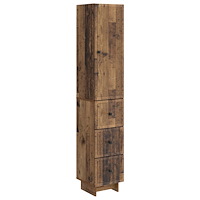 vidaXL Skåpset 2 pcs Gammalt trä 33 x 34,5 x 90 cm Konstruerat trä