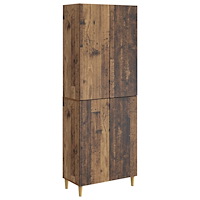 vidaXL Skåpset 2 pcs Gammalt trä 66 x 34,5 x 90 cm Konstruerat trä