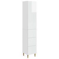 vidaXL Skåpset 2 pcs Vit högglans 33 x 34,5 x 90 cm Konstruerat trä