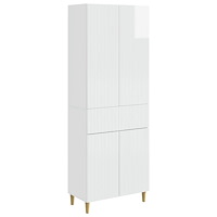 vidaXL Skåpset 2 pcs Vit högglans 66 x 34,5 x 90 cm Konstruerat trä