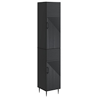 vidaXL Skåpset 2 pcs Svart 33 x 34,5 x 89,5 cm Konstruerat trä