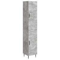 vidaXL Skåpset 2 pcs Betonggrå 33 x 34,5 x 89,5 cm Konstruerat trä