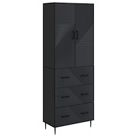 vidaXL Skåpset 2 pcs Svart 66 x 34,5 x 90 cm Konstruerat trä