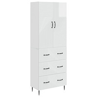vidaXL Skåpset 2 pcs Vit högglans 66 x 34,5 x 90 cm Konstruerat trä