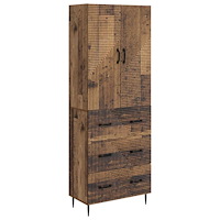 vidaXL Skåpset 2 pcs Gammalt trä 66 x 34,5 x 90 cm Konstruerat trä