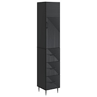 vidaXL Skåpset 2 pcs Svart 33 x 34,5 x 90 cm Konstruerat trä