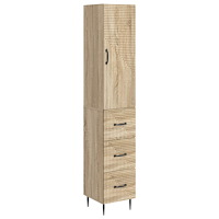 vidaXL Skåpset 2 pcs Sonoma-ek 33 x 34,5 x 90 cm Konstruerat trä