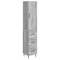 vidaXL Skåpset 2 pcs Grå Sonoma 33 x 34,5 x 90 cm Konstruerat trä