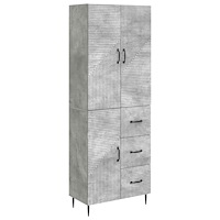 vidaXL Skåpset 2 pcs Betonggrå 66 x 34,5 x 89,5 cm Konstruerat trä
