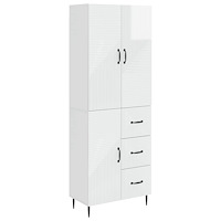 vidaXL Skåpset 2 pcs Vit högglans 66 x 34,5 x 89,5 cm Konstruerat trä