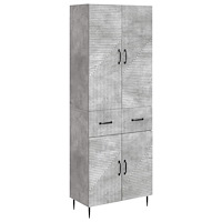 vidaXL Skåpset 2 pcs Betonggrå 66 x 34,5 x 89,5 cm Konstruerat trä