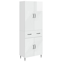 vidaXL Skåpset 2 pcs Vit högglans 66 x 34,5 x 89,5 cm Konstruerat trä