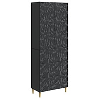 vidaXL Skåpset 2 pcs Svart 66 x 34,5 x 90 cm Konstruerat trä