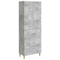 vidaXL Skåpset 2 pcs Betonggrå 66 x 34,5 x 90 cm Konstruerat trä