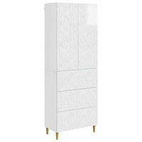 vidaXL Skåpset 2 pcs Vit högglans 66 x 34,5 x 90 cm Konstruerat trä