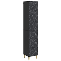 vidaXL Skåpset 2 pcs Svart 33 x 34,5 x 90 cm Konstruerat trä