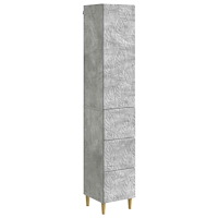 vidaXL Skåpset 2 pcs Betonggrå 33 x 34,5 x 90 cm Konstruerat trä