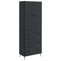 vidaXL Skåpset 2 pcs Svart 66 x 34,5 x 90 cm Konstruerat trä