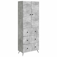 vidaXL Skåpset 2 pcs Betonggrå 66 x 34,5 x 90 cm Konstruerat trä