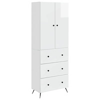 vidaXL Skåpset 2 pcs Vit högglans 66 x 34,5 x 90 cm Konstruerat trä