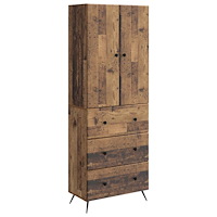 vidaXL Skåpset 2 pcs Gammalt trä 66 x 34,5 x 90 cm Konstruerat trä
