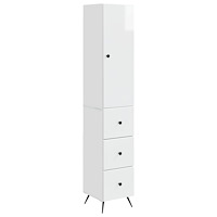 vidaXL Skåpset 2 pcs Vit högglans 34,5 x 34,5 x 90 cm Konstruerat trä