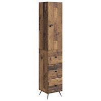 vidaXL Skåpset 2 pcs Gammalt trä 34,5 x 34,5 x 90 cm Konstruerat trä