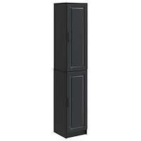 vidaXL Skåpset 2 pcs Svart Konstruerat trä