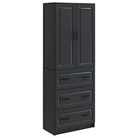 vidaXL Skåpset 2 pcs Svart 66 x 34,5 x 87 cm Konstruerat trä
