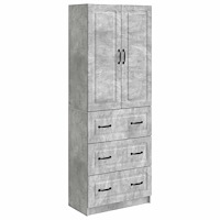 vidaXL Skåpset 2 pcs Betonggrå 66 x 34,5 x 87 cm Konstruerat trä