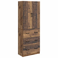 vidaXL Skåpset 2 pcs Gammalt trä 66 x 34,5 x 87 cm Konstruerat trä