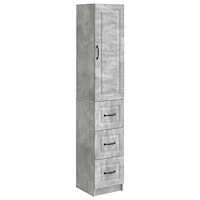 vidaXL Skåpset 2 pcs Betonggrå 33 x 34,5 x 87 cm Konstruerat trä