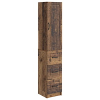 vidaXL Skåpset 2 pcs Gammalt trä 33 x 34,5 x 87 cm Konstruerat trä