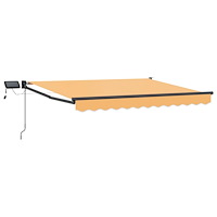 vidaXL Manuell utdragbar markis med LED-lampor Sand