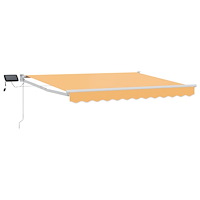 vidaXL Manuell utdragbar markis med LED-lampor Sand