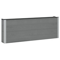vidaXL Upphöjd odlingslåda Svart 200 x 30 x 72 cm WPC och aluminium