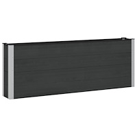 vidaXL Upphöjd odlingslåda Svart 200 x 30 x 72 cm WPC och aluminium